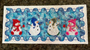 Snowman Family Outing Table Runner 5x7 6x10 7x12 - Sweet Pea In The Hoop Machine Embroidery Design