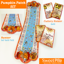 Chickadee Pumpkin Patch Runner + Cutlery Holder Set