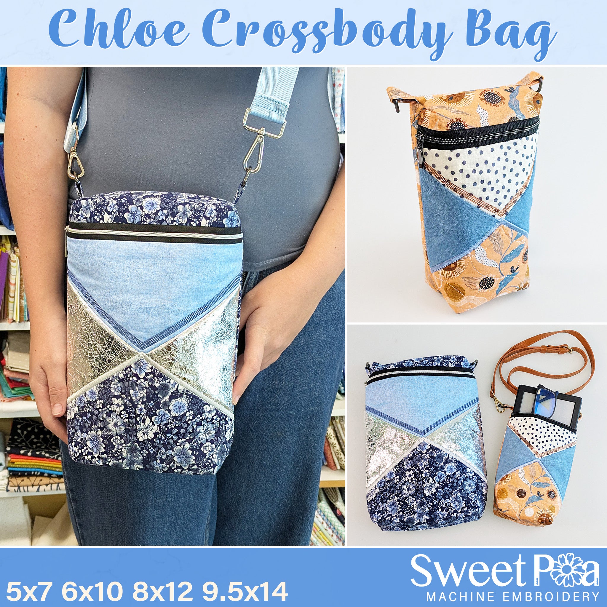 Chloe Crossbody Bag In the hoop machine embroidery designs