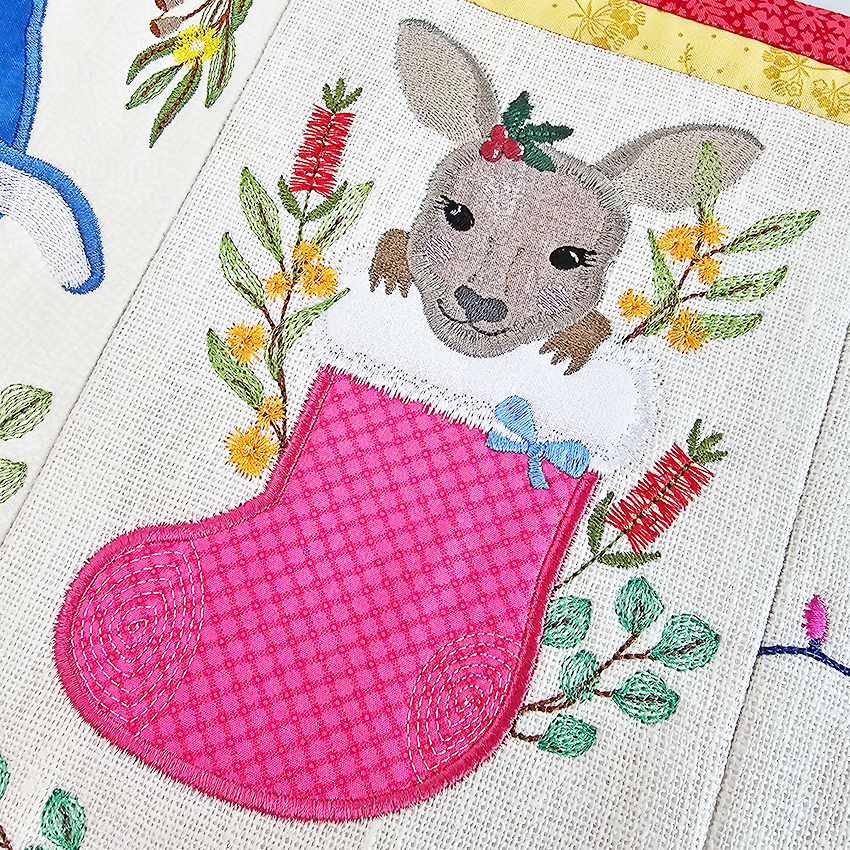 Christmas Australiana Table Runner joey kangaroo