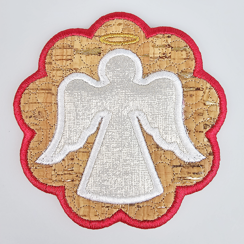 christmas coasters angel close up