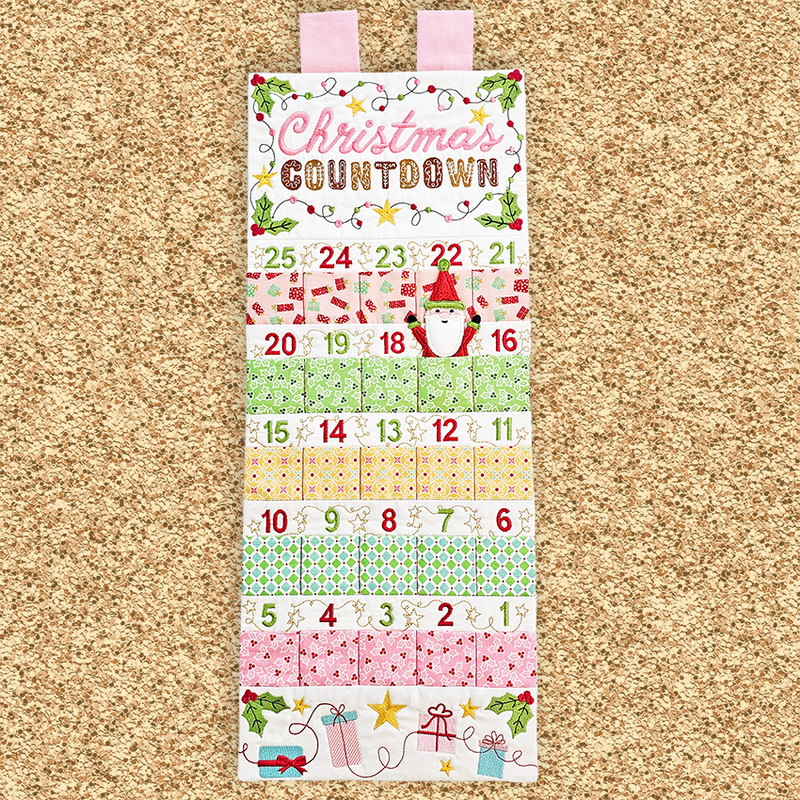 Christmas Countdown Hanger 5x7 6x10 7x12 - Sweet Pea In The Hoop Machine Embroidery Design