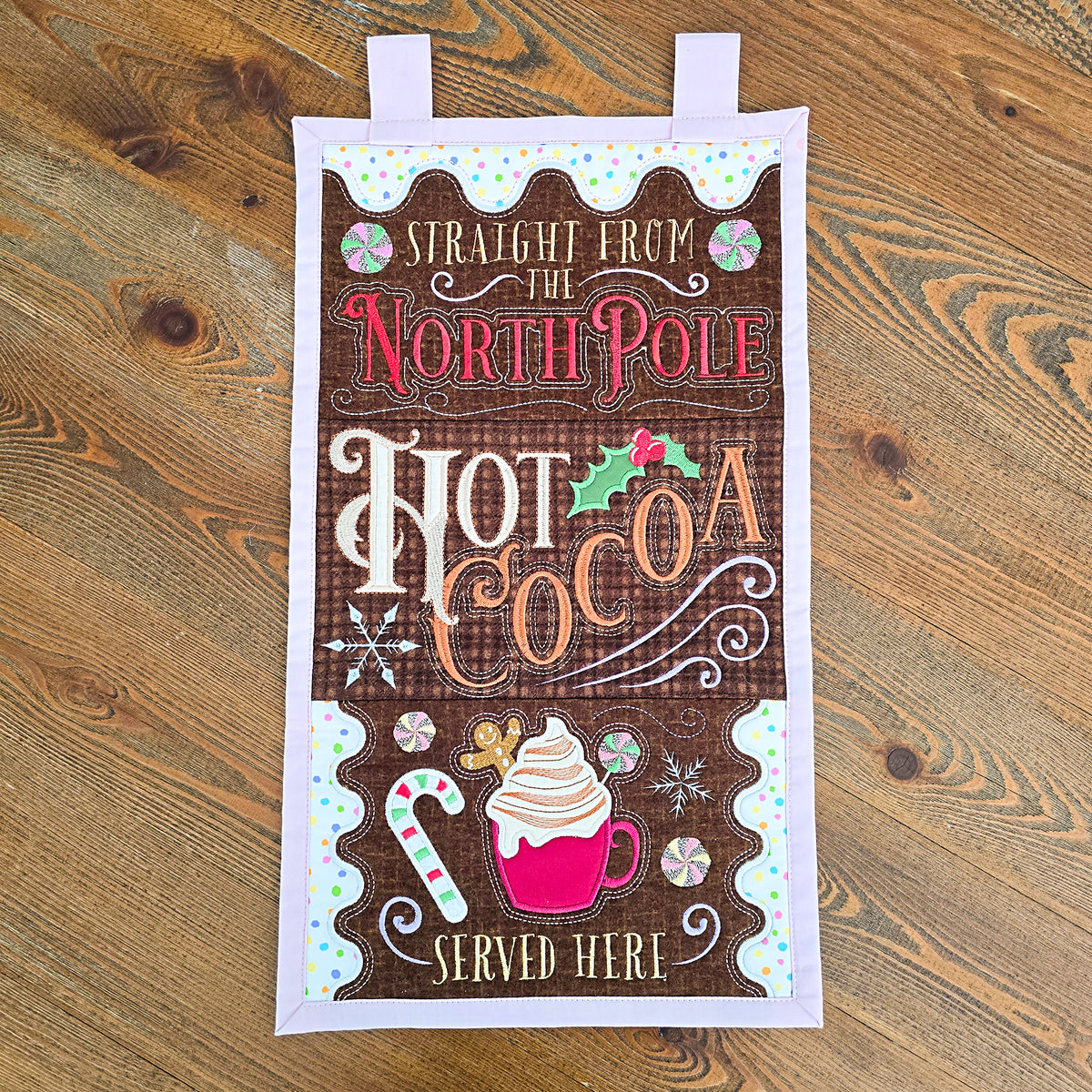 Christmas Hot Cocoa Hanger In the hoop machine embroidery designs
