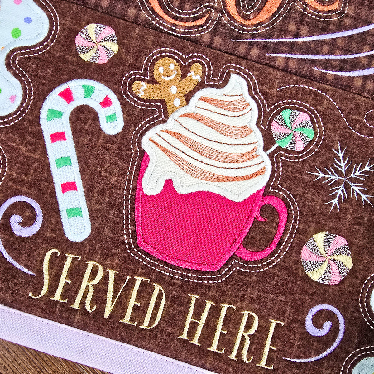 Christmas Hot Cocoa Hanger In the hoop machine embroidery designs