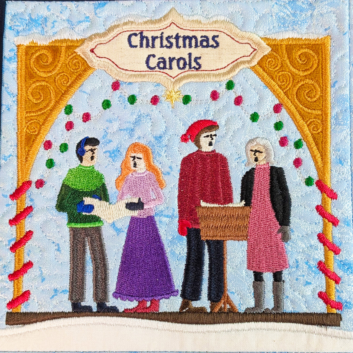 Christmas Market Quilt In the hoop machine embroidery designs