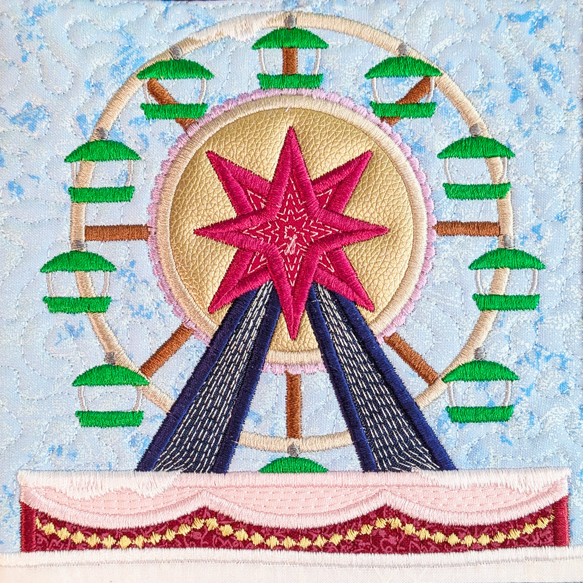 Christmas Market Quilt In the hoop machine embroidery designs