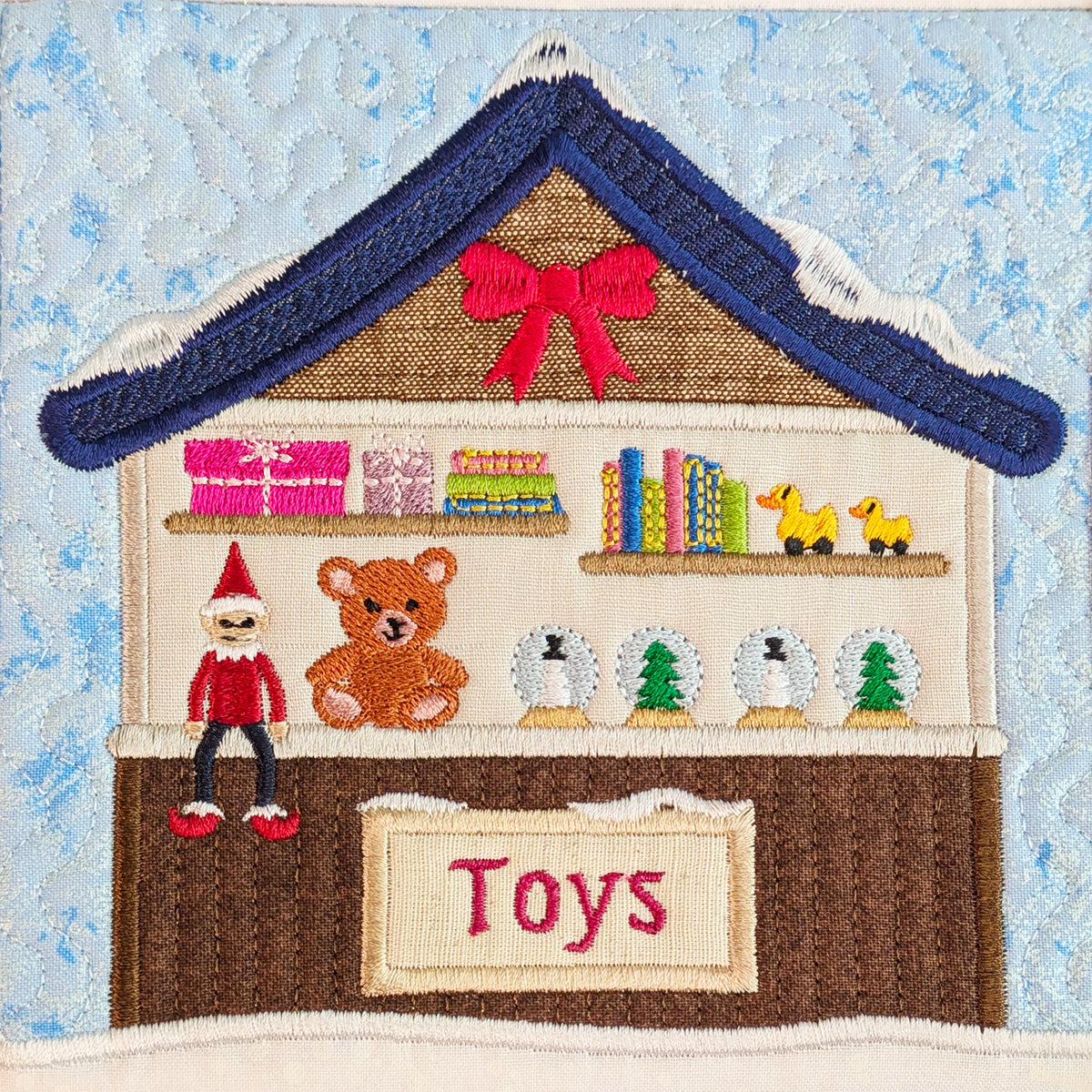 Christmas Market Quilt In the hoop machine embroidery designs