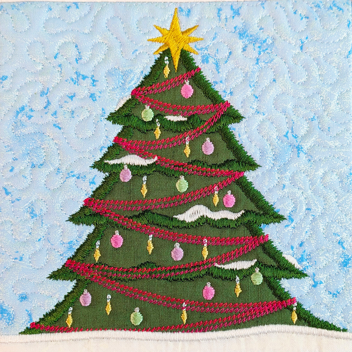 Christmas Market Quilt In the hoop machine embroidery designs