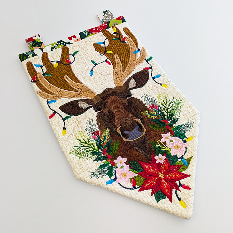 Christmas Moose Hanger ITH Design