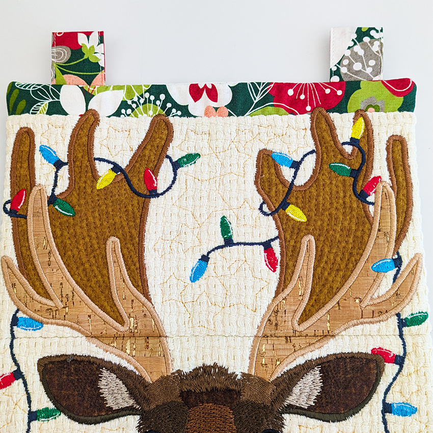 Christmas Moose Hanger In The Hoop close up 1