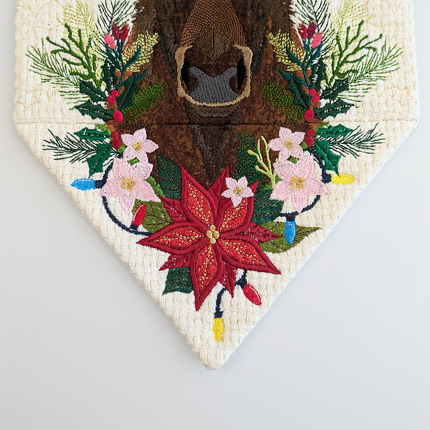 Christmas Moose Hanger In The Hoop close up 4