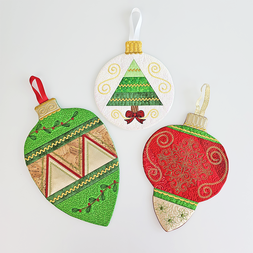 Christmas Ornament Mug Rug Set