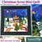 Christmas Scene Mini Quilt 4x4 5x5 6x6 7x7 8x8 - Sweet Pea In The Hoop Machine Embroidery Design