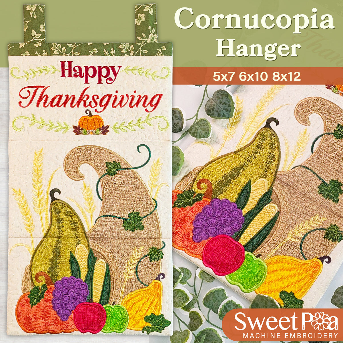 cornucopia hanger thanksgiving harvest ith design by sweet ea