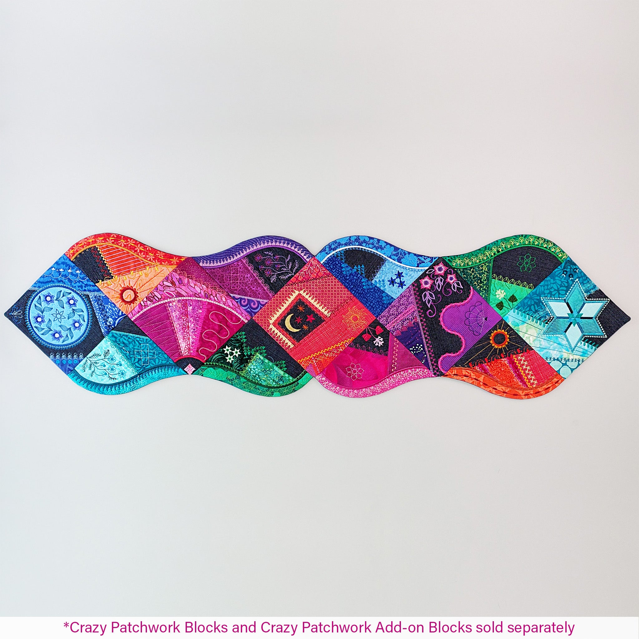 Crazy Patchwork Runner In the hoop machine embroidery designs