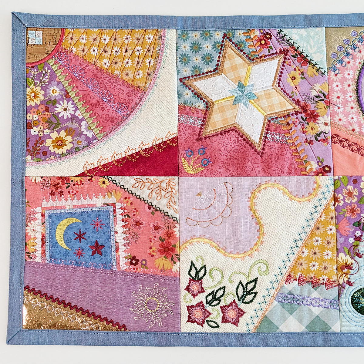Crazy Patchwork Runner Machine Embroidery Design