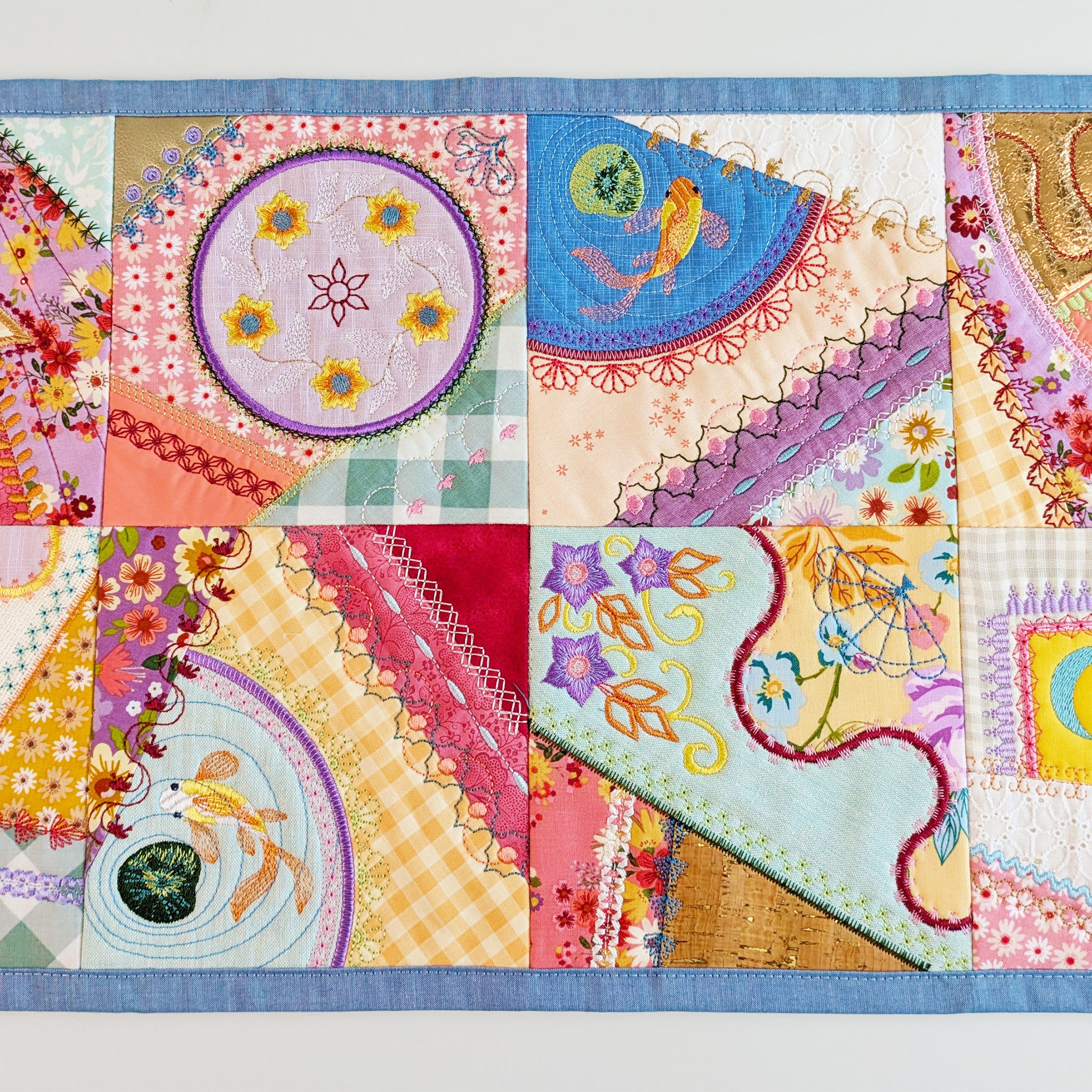 Crazy Patchwork Runner In the hoop machine embroidery designs