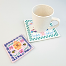 Cross Stitch Placemat and Coaster Set ITH styled 1