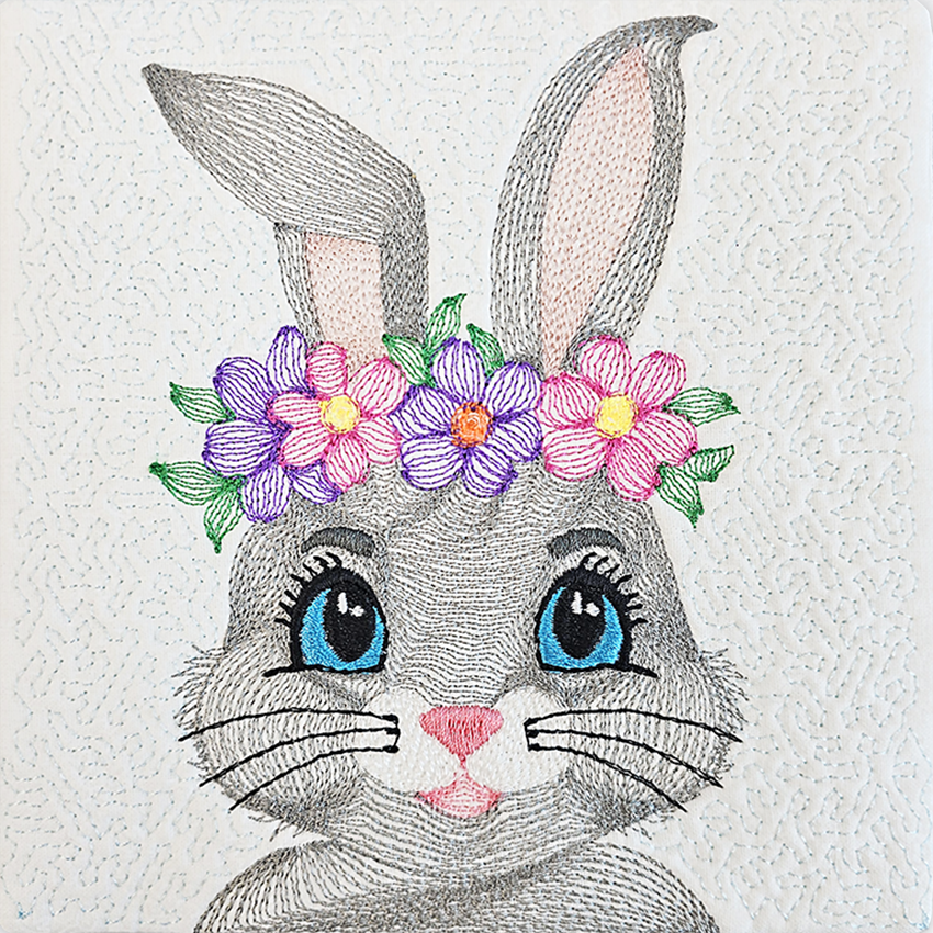 Cute Embroidered Animals with Flowers Set