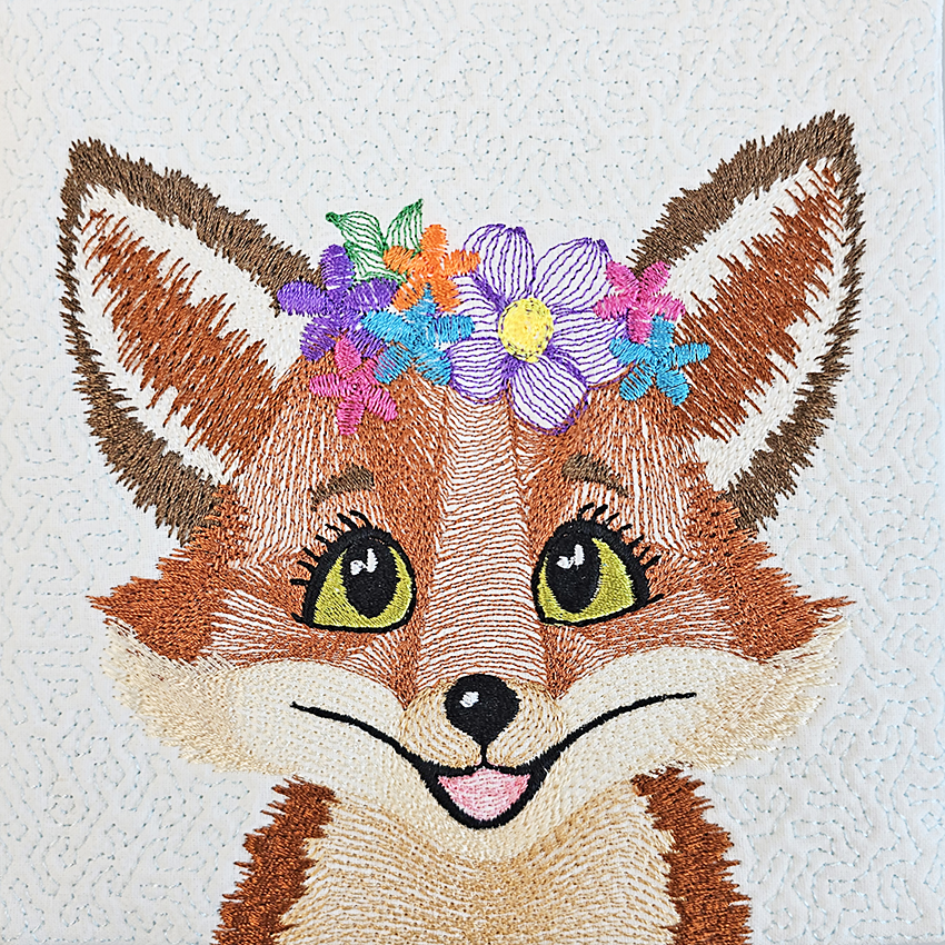 Cute Embroidered Animals with Flowers Set