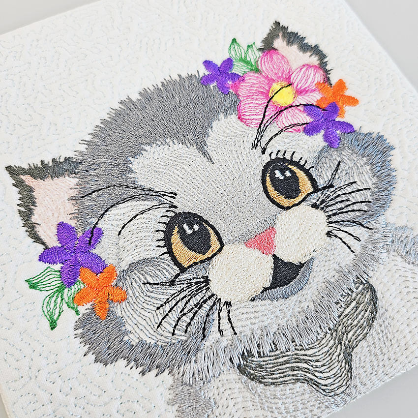 Cute Embroidered Animals with Flowers Set