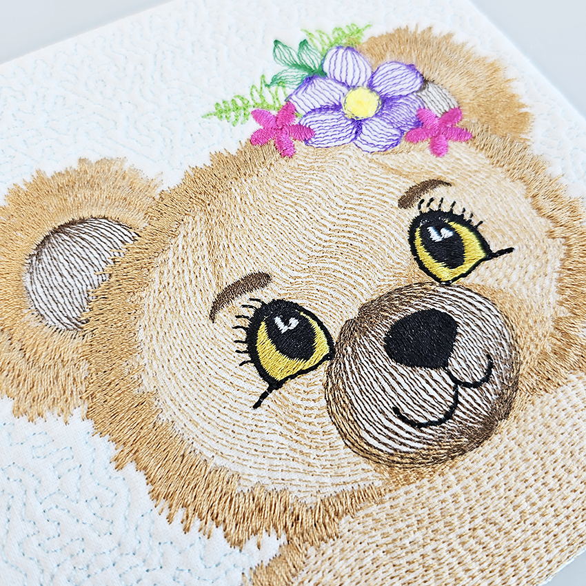 Cute Embroidered Animals with Flowers Set