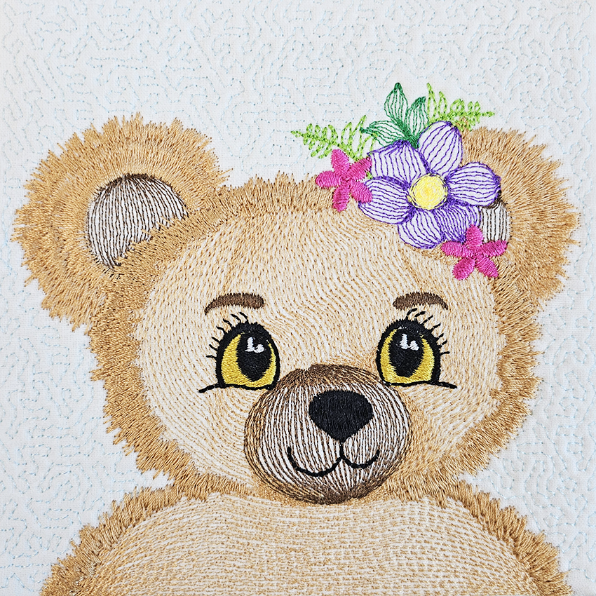 Cute Embroidered Animals with Flowers Set