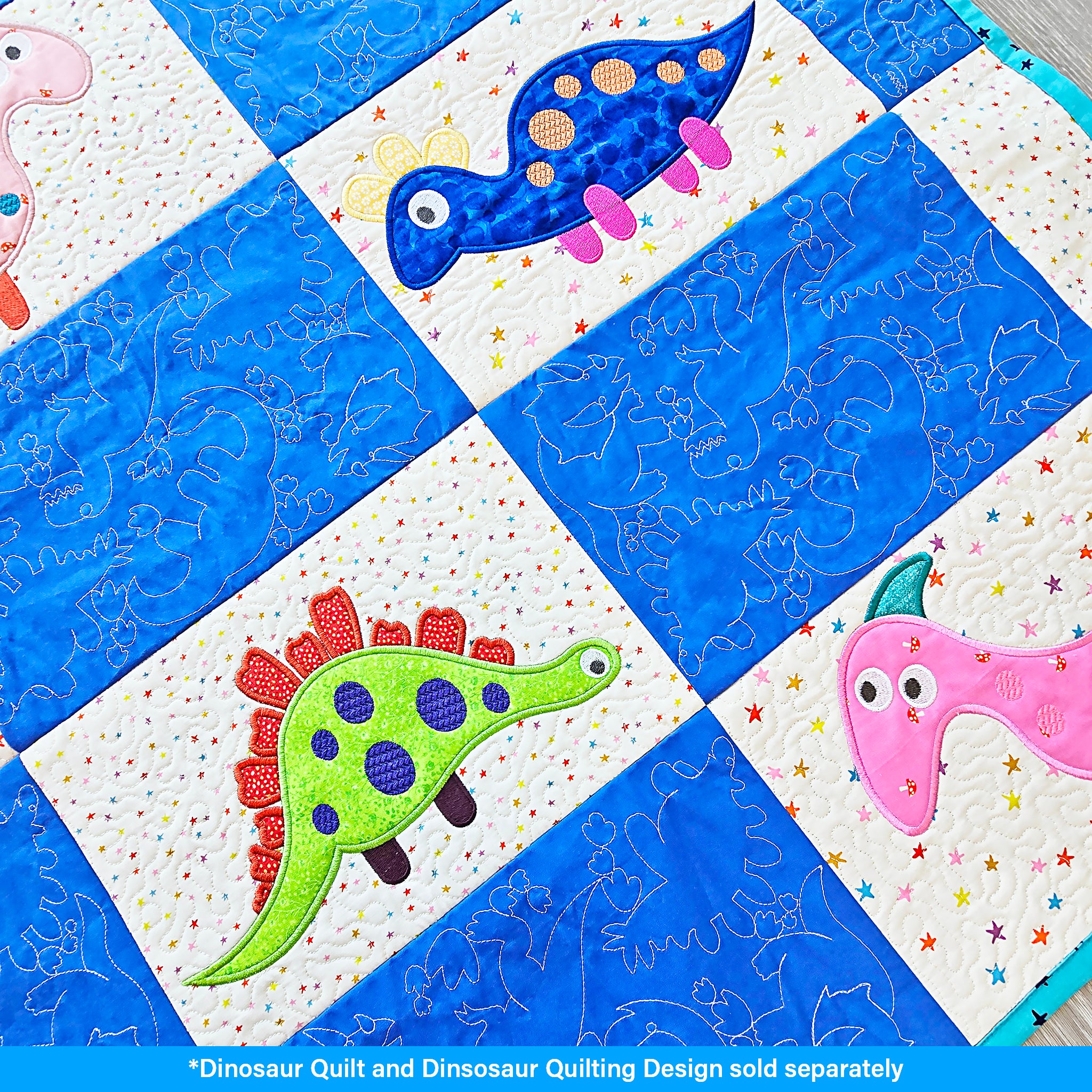 Dinosaur Quilt In the hoop machine embroidery designs