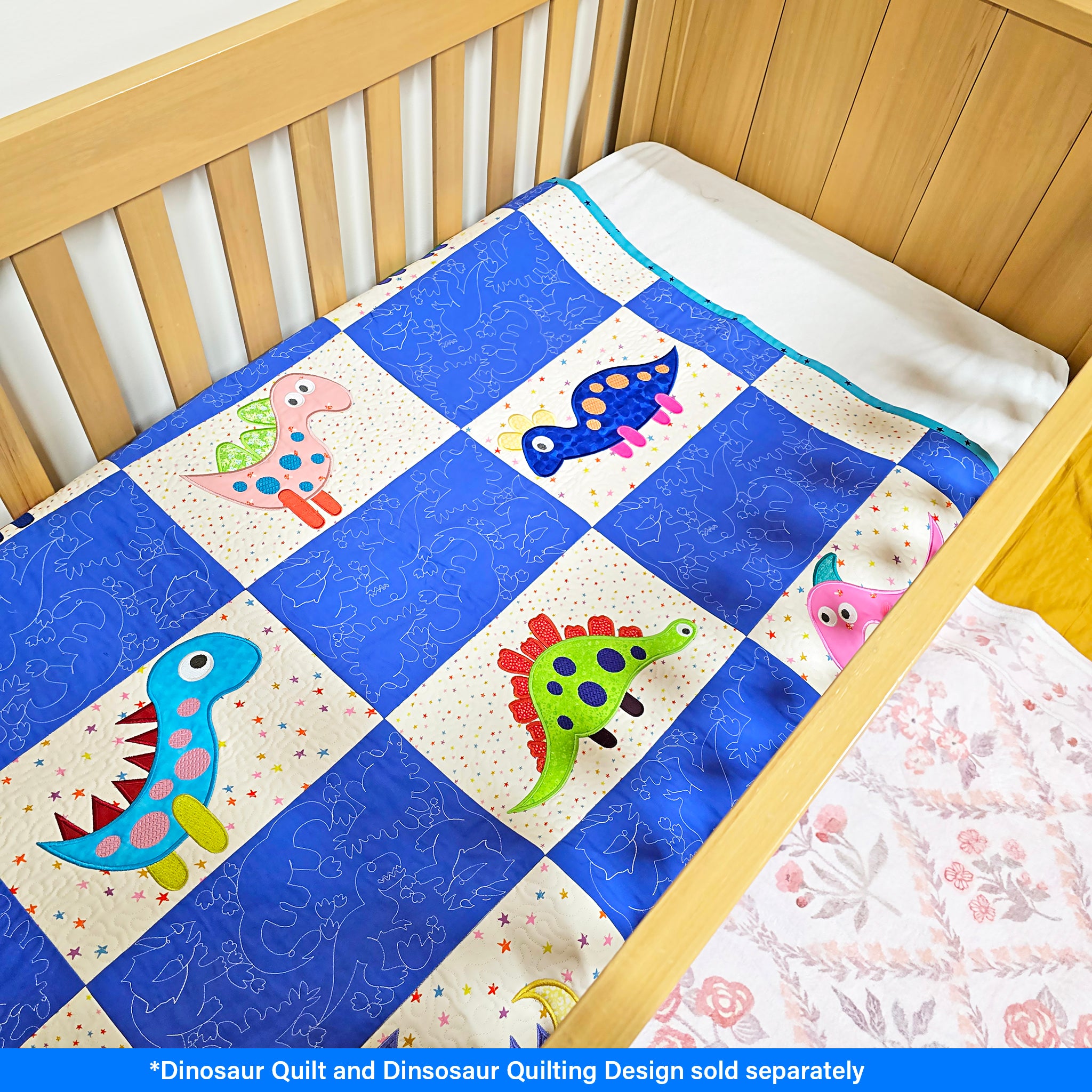 Dinosaur Quilt In the hoop machine embroidery designs