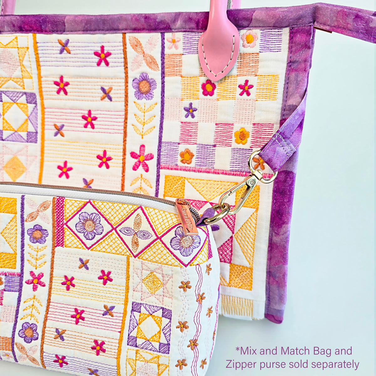Mix and Match Bag In the hoop machine embroidery designs