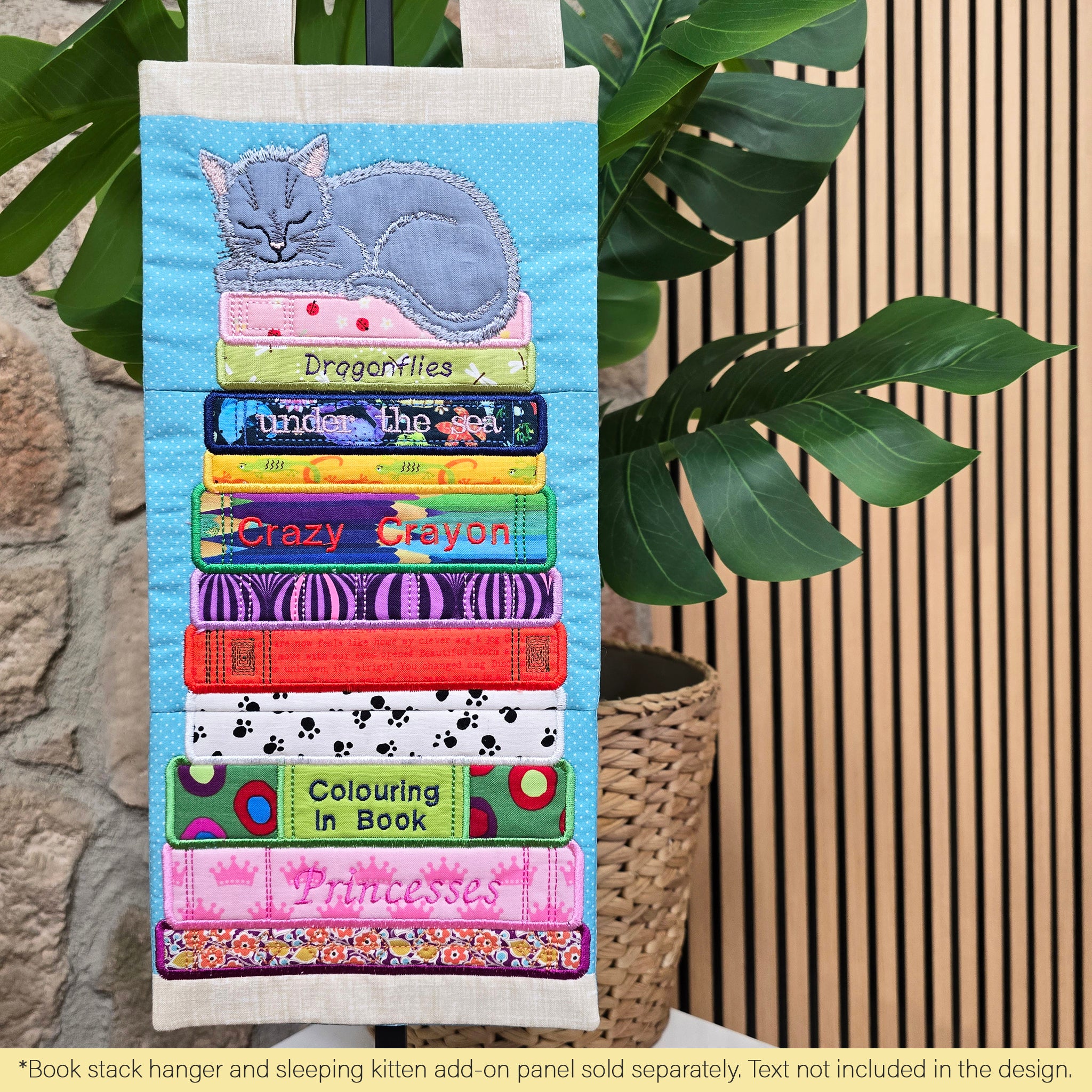 Book Stack Sleeping Kitten Add-on Block