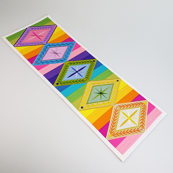 Decorative Diamond Table Runner ITH Design