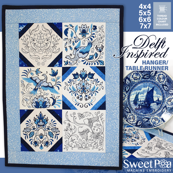 Delft Inspired Table Runner or Hanger