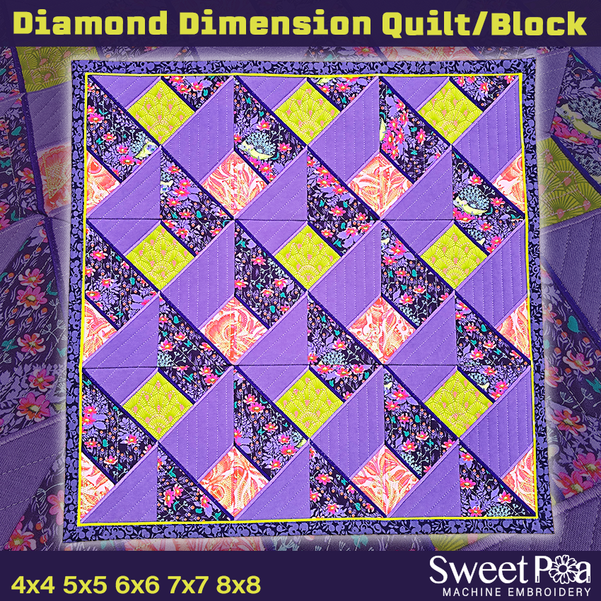 Diamond Dimension Block or Quilt