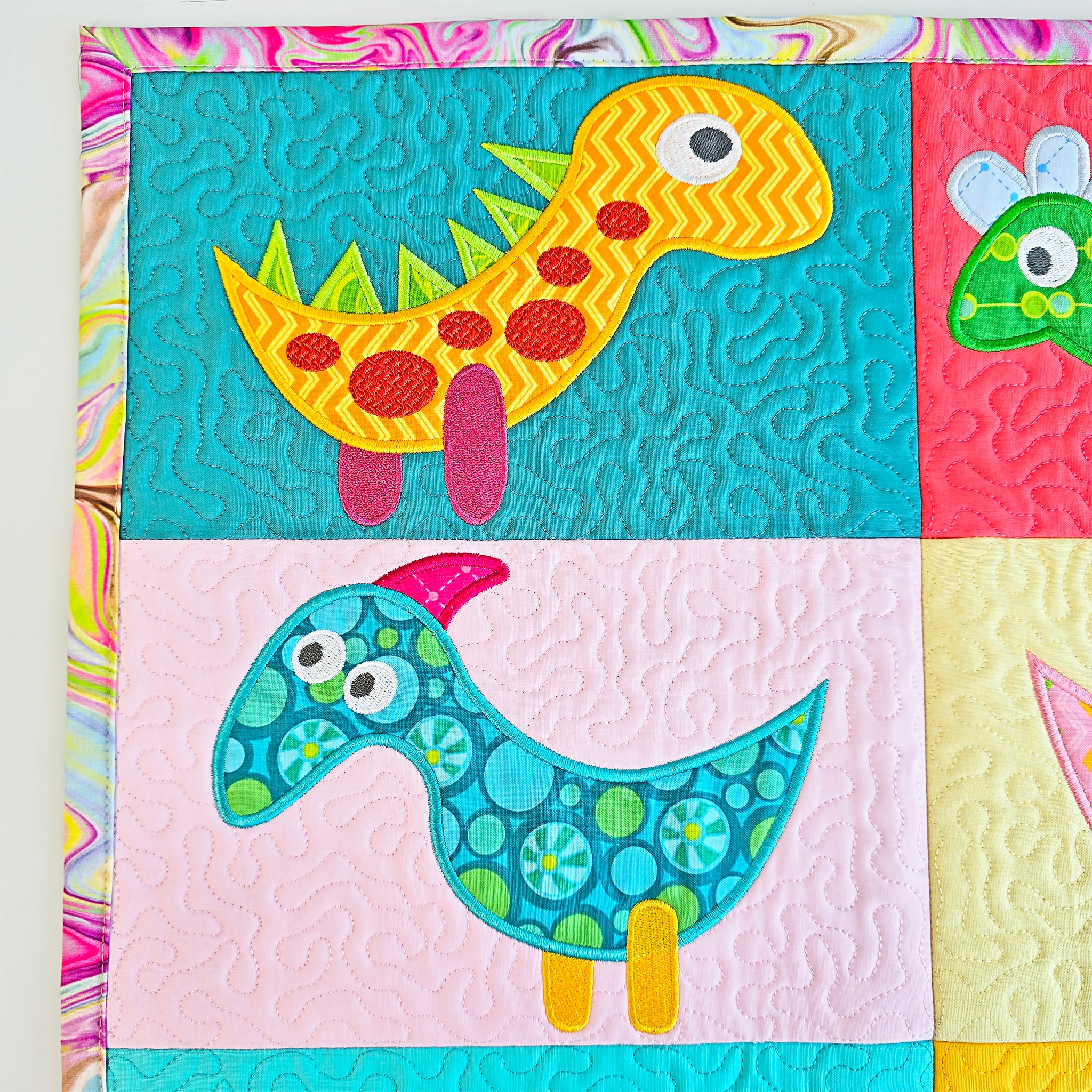 Dinosaur Quilt In the hoop machine embroidery designs