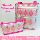 Double Diamond Bag and Purse Set - Sweet Pea In The Hoop Machine Embroidery Design