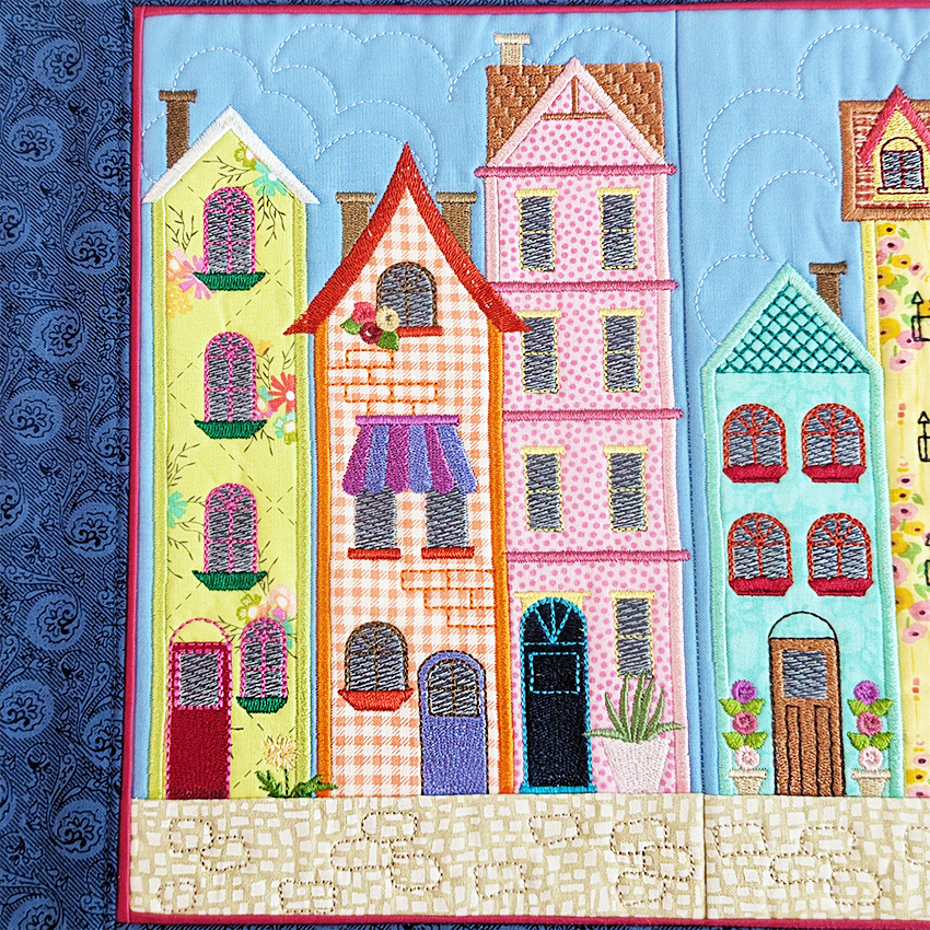 Downtown Throw Cushion In the hoop machine embroidery designs