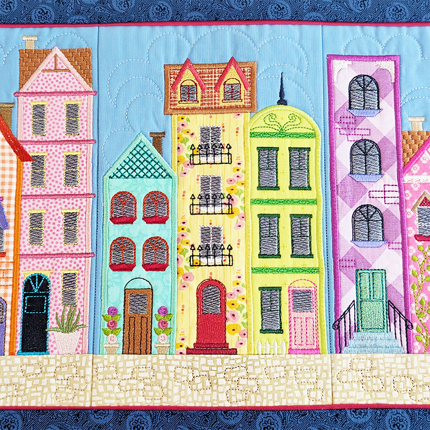 Downtown Throw Cushion In the hoop machine embroidery designs