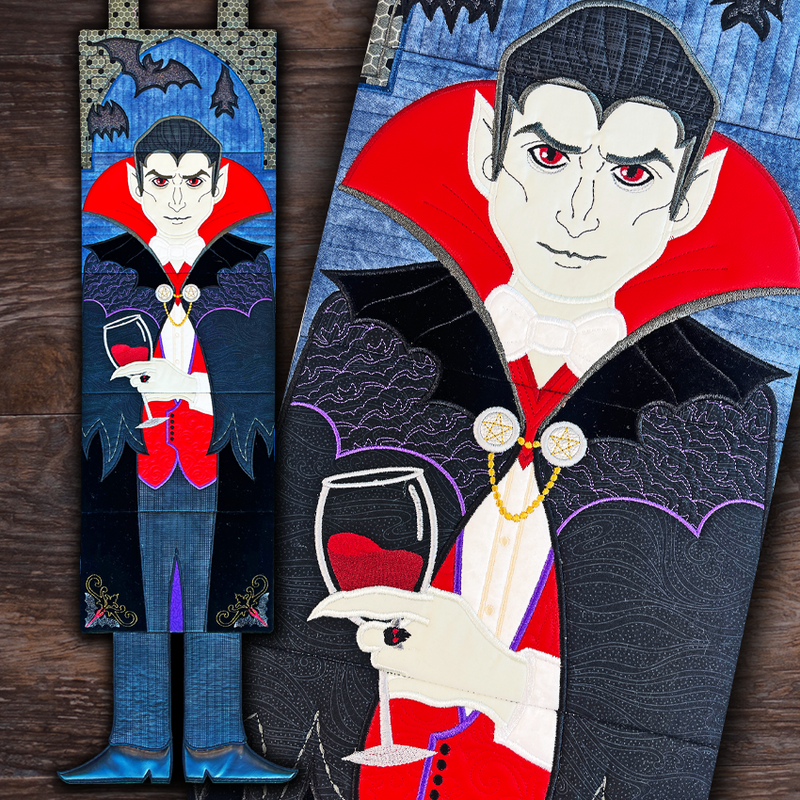 dracula hanger ith machine embroidery design