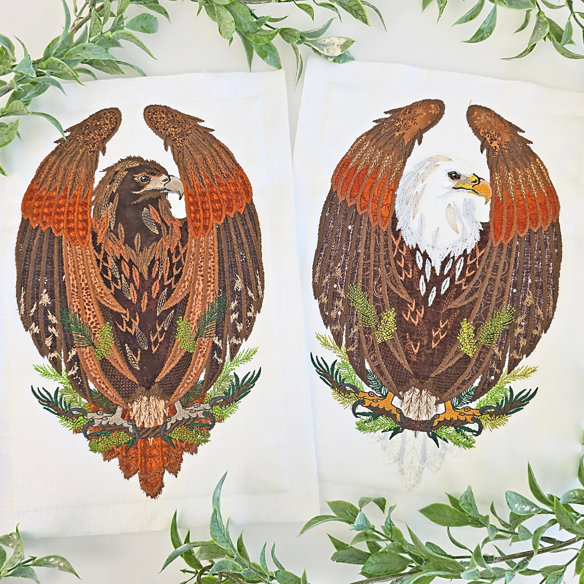 03064● CALEE EAGLE EMBROIDERY S/S Eagle Embroidery ITH Applique Design
