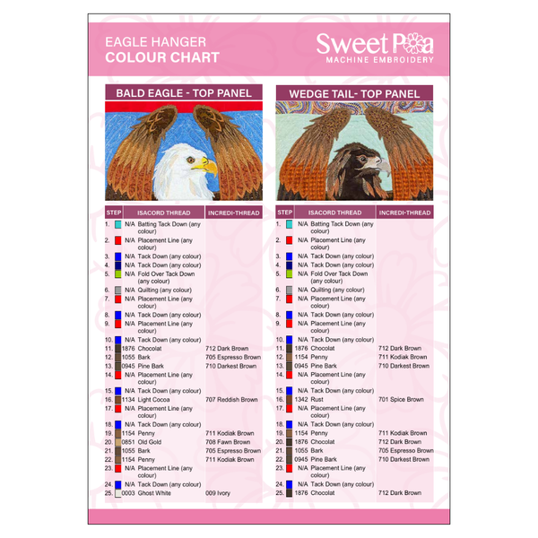 Eagle Hanger Colour Chart