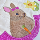 Easter animals, table centre, centrepiece, in the hoop, machine embroidery, rabbits, chicks, eggs