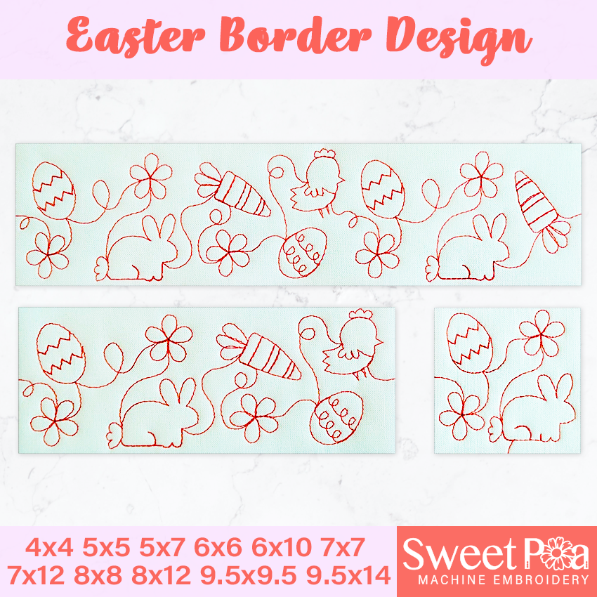 Easter Quilting Borders In the hoop machine embroidery designs