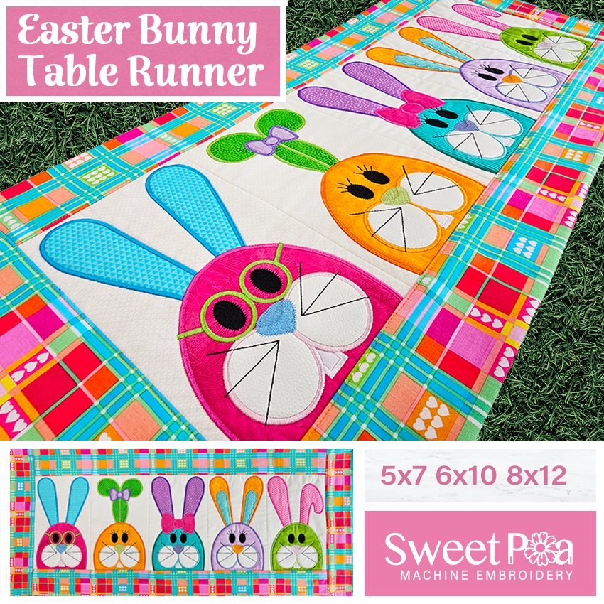 Easter Bunny Table Runner 5x7 6x10 8x12