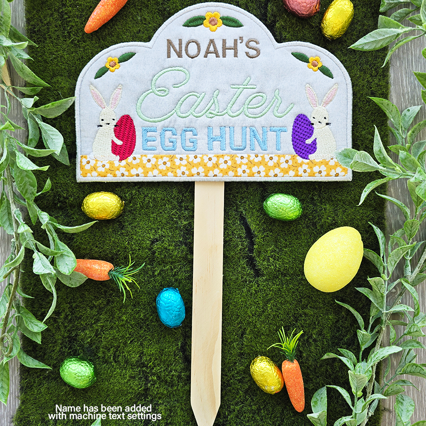 Easter Egg Hunt Hanger or Markers In the hoop machine embroidery designs