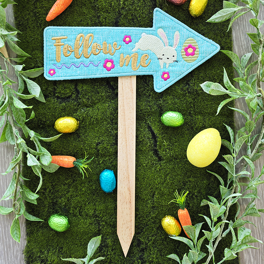 Easter Egg Hunt Hanger or Markers In the hoop machine embroidery designs