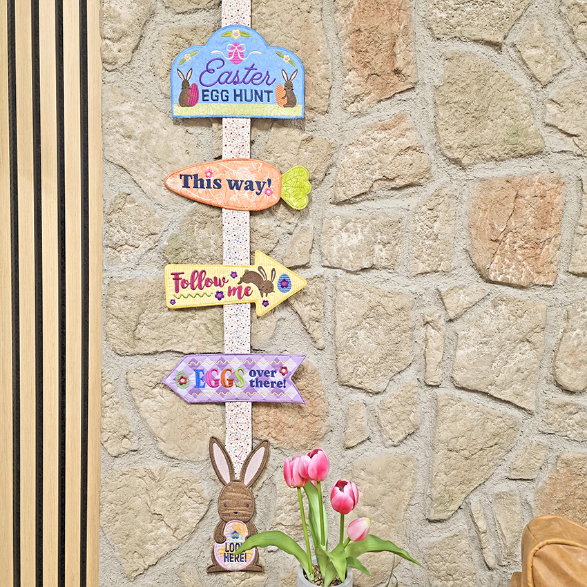 Easter Egg Hunt Hanger or Markers In the hoop machine embroidery designs