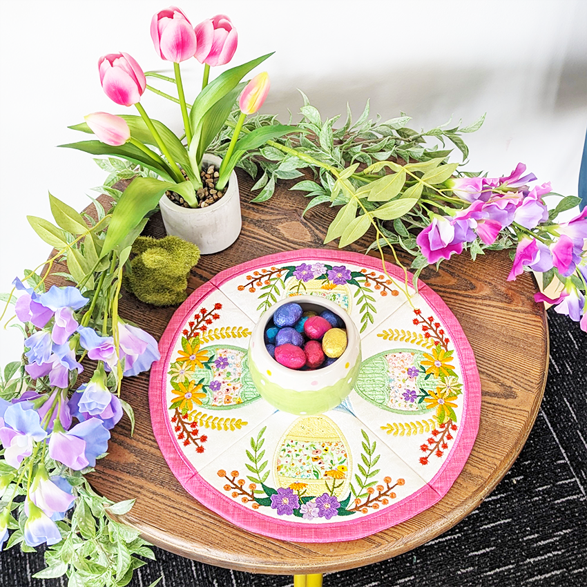 Easter Egg Table Centre In the hoop machine embroidery designs