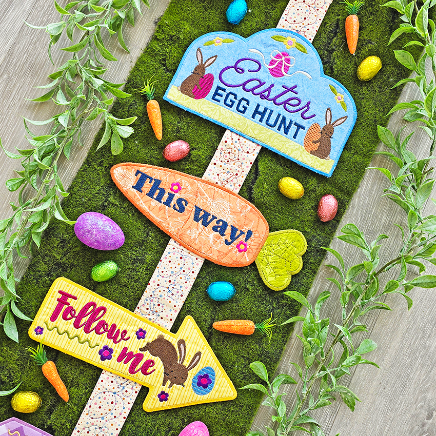 Easter Egg Hunt Hanger or Markers In the hoop machine embroidery designs