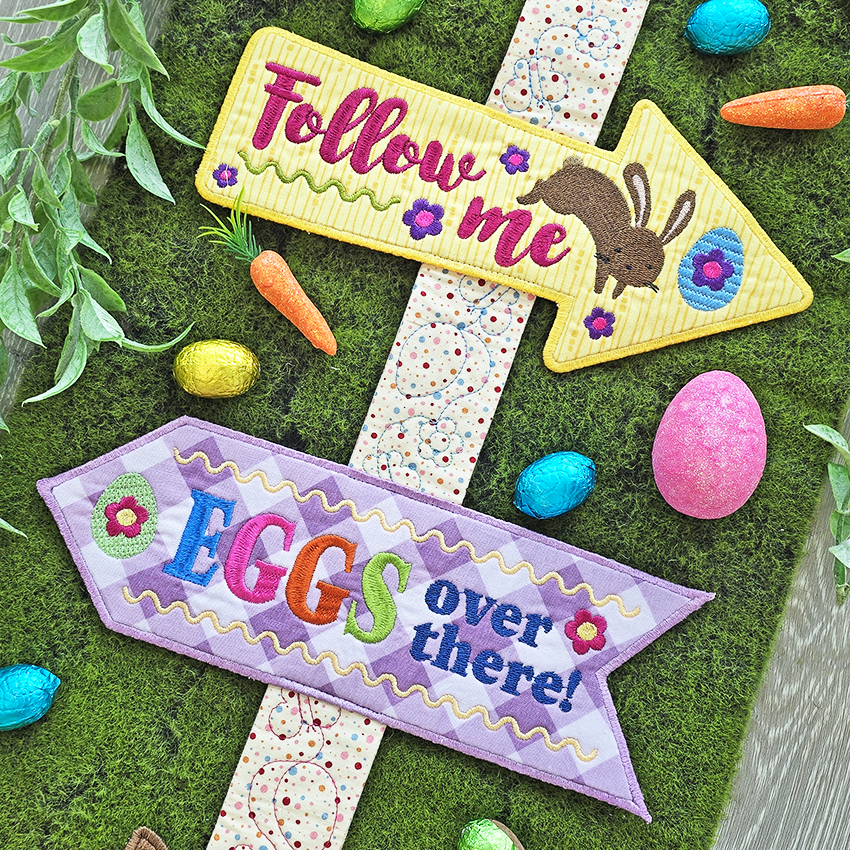 Easter Egg Hunt Hanger or Markers In the hoop machine embroidery designs